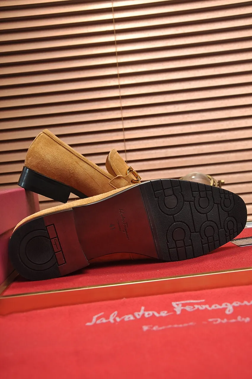 Men's shoes 💰500💶[Ferragamo/Ferragamo] The latest model in the counter. Original imported high-quality cowhide with open edges + imported 🐂 water-dyed cowhide lining + original luxury metal buckle + original combined outsole. Comparison without pressure 38--45 (45 is custom-made and cannot be returned or exchanged)